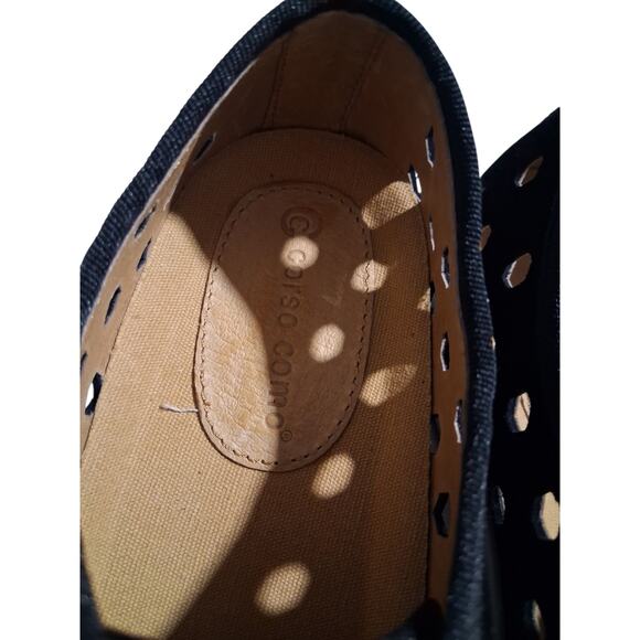 Corso Como Rasta Women's size 7 Black Perforated Suede Leather Preppy Sneakers - Picture 7 of 13